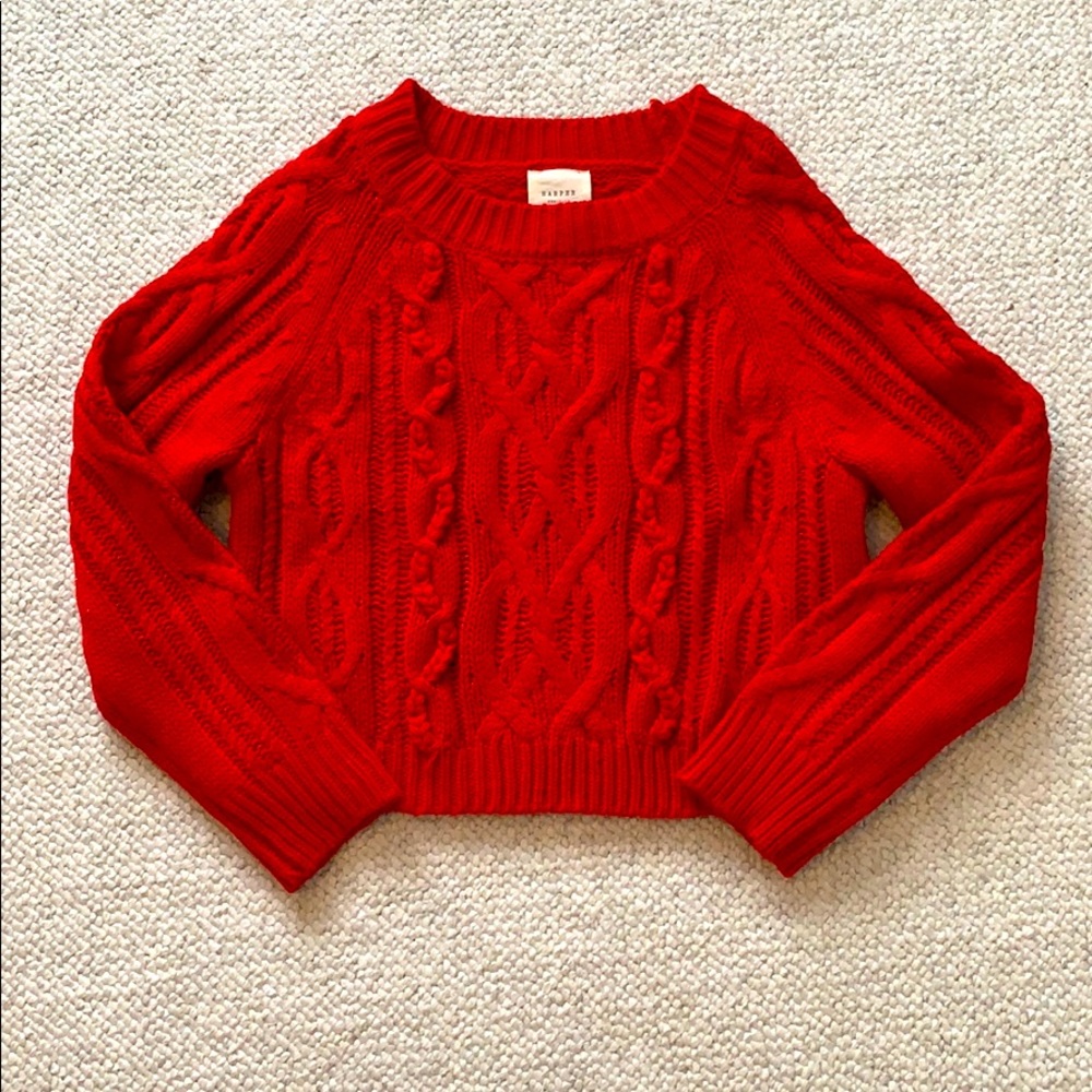 Cropped red sweater